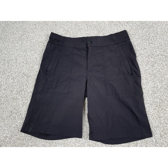 Athleta Womens Sz 4 Trekkie 2.0 Bermuda Shorts Black‎ Ripstop Pockets Outdoor - Picture 1 of 7